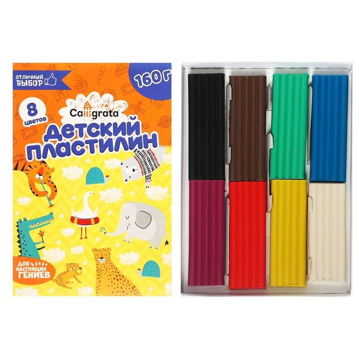 Пластилин Calligrata, 8 цветов, 160 г Пластилин Calligrata, 8 цветов, 160 г