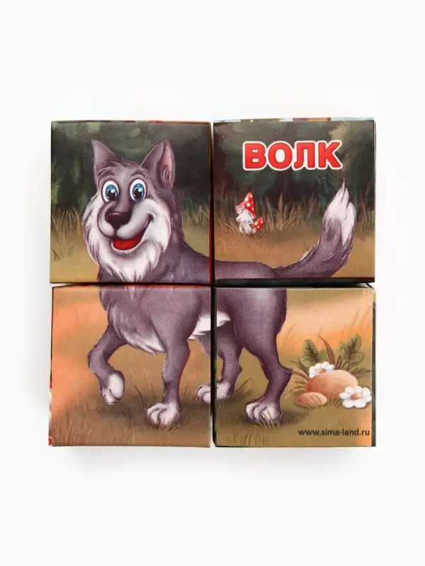 Кубики &laquo;Лесные животные&raquo;, по методике Монтессори, 4 шт., 3+