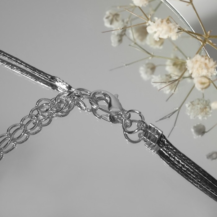 Чокер «Сердце», цвет чёрный в серебре, L= 35 см Чокер «Сердце», цвет чёрный в серебре, L= 35 см