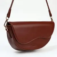 Сумка женская мессенджер на магните, 23&times;8&times;16 см, красно-коричневая