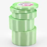 Атласная лента, набор 5 шт., 6/10/20/40/50 мм, 23&plusmn;1 м, нежно-зелёная №181