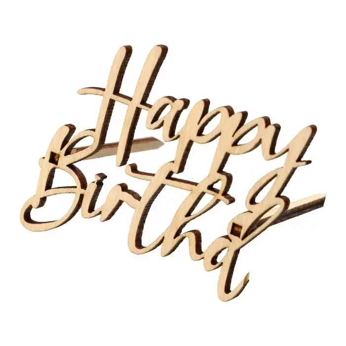 Топпер для торта Happy Birthday, деревянный, 92х60