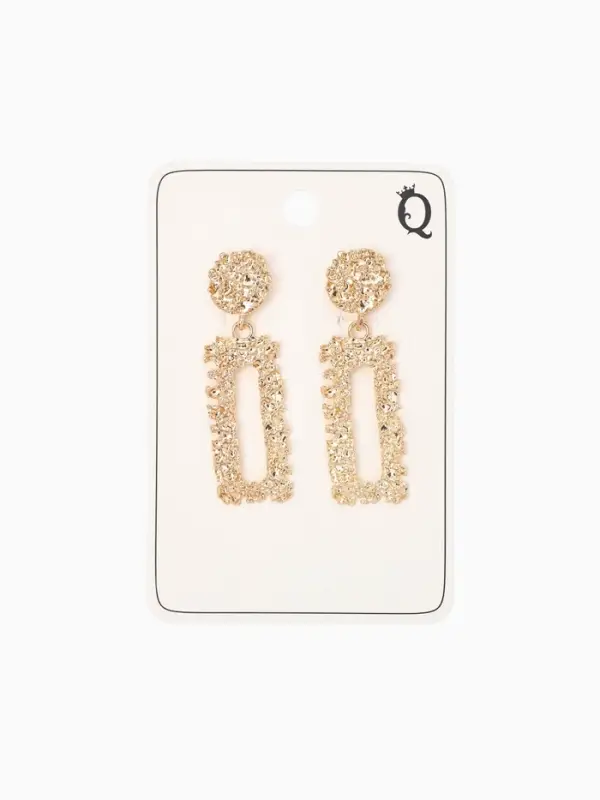 Серьги металл &laquo;Карибы&raquo;, прямоугольные, цвет золото