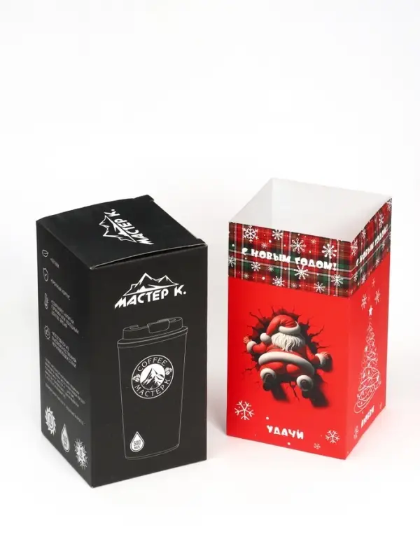Термостакан Мастер К Original Coffee, 500 мл, сохраняет тепло 10 ч, нержавеющая сталь, белая