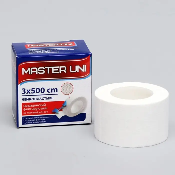 Лейкопластырь MASTER UNI на тканевой основе, 3 х 500 см Лейкопластырь MASTER UNI на тканевой основе, 3 х 500 см
