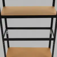 Стеллаж металлический для склада напольный, 5 полок, 180&times;90&times;40 см, чёрный