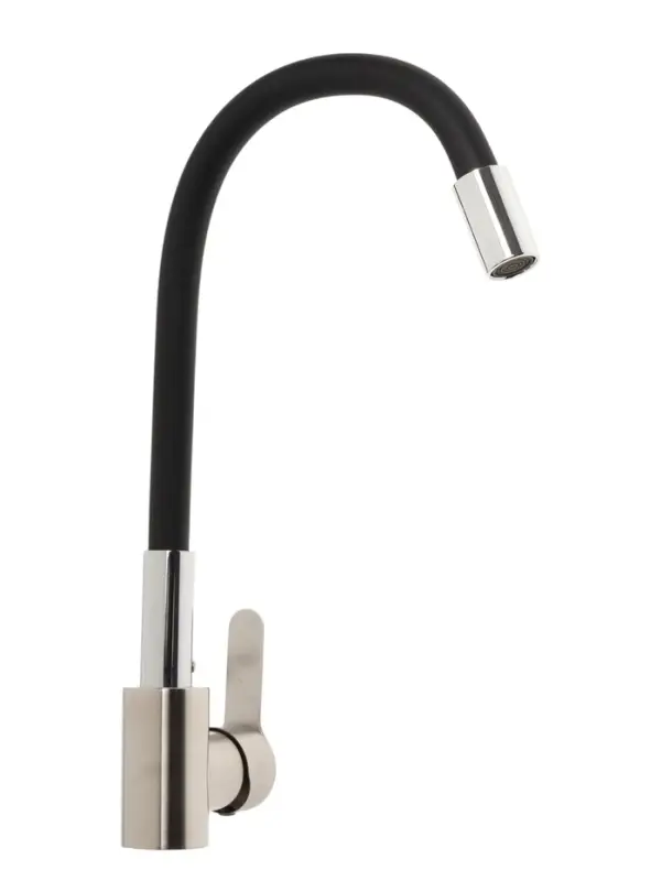 Смеситель для кухни ZEIN Z2751, гибкий излив, картридж 35 мм, нерж. сталь, черный/сатин