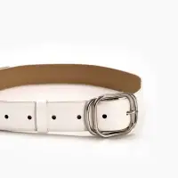 Ремень жен 06-01-02-01, Июнь2504, 3,2*0,3*110 см, без винта, пряж металл, 1 прокол, белый
