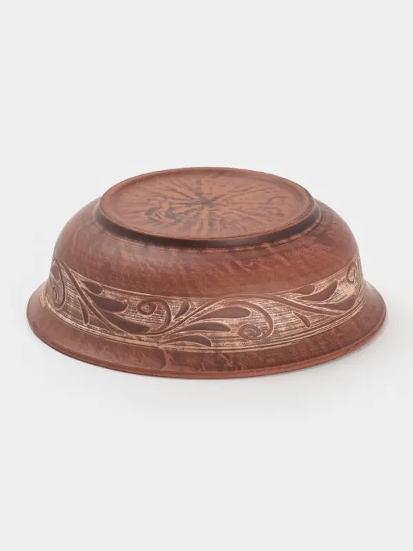 Тарелка глубокая &laquo;Ангоб&raquo;, 700 мл, 18&times;6 см, красная глина