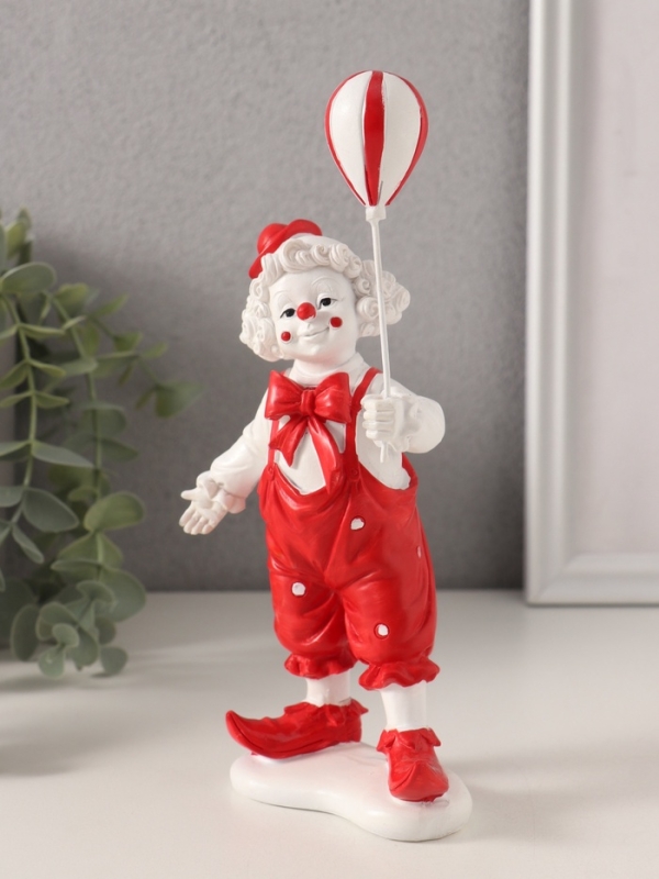 Сувенир полистоун Сувенир полистоун "Клоун с воздушным шариком" красно-белый 9,5х5х20,5 см