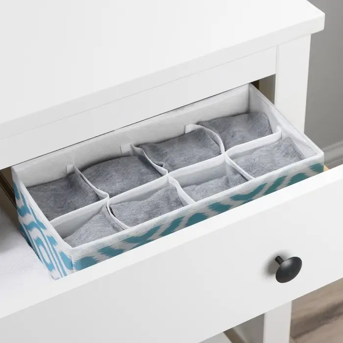 Органайзер для хранения белья Доляна &laquo;Лагуна&raquo;, 8 ячеек, 28&times;14&times;10 см, бирюзовый