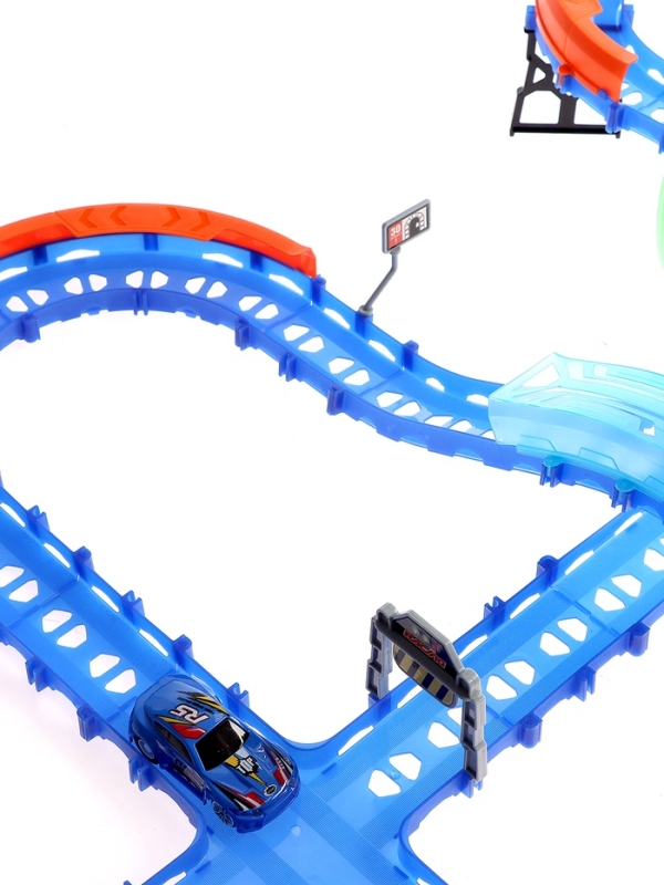 Автотрек «Стремительный мир», радиоуправление, 2 машинки, мёртвая петля, свет