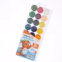 Акварель Calligrata kids, 24 цвета, пластик, европодвес