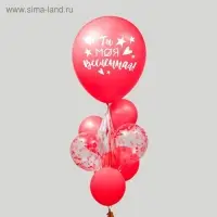 Воздушные шары, букет «Ты моя вселенная», гирлянда, наклейки, конфетти