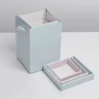 Набор складных коробок 3в1 «Текст», 10 х 18, 14 х 23, 17 х 25 см