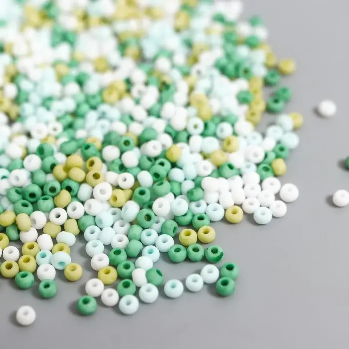 Бисер стекло 11/0  Бисер стекло 11/0 "Матовый. Меланж зелёный" 10 гр