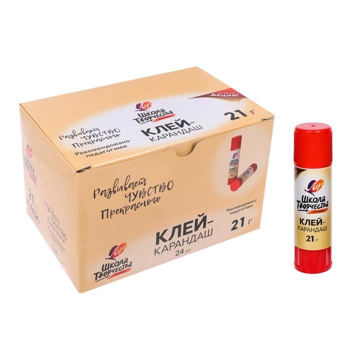 Клей-карандаш PVP 21 г Луч  Клей-карандаш PVP 21 г Луч "Школа творчества"