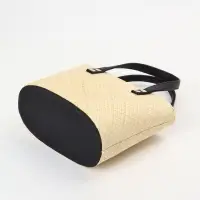 Сумка плетёная из пандана, 26&times;15&times;38 см, бежево-чёрная