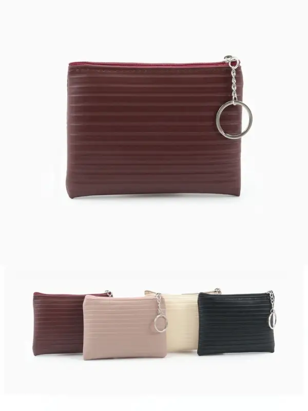 Кошелёк-монетница на молнии, однотонный, 15&times;0.5&times;11 см, МИКС