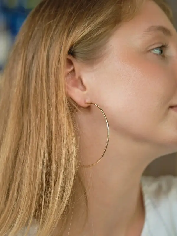 Серьги кольца QF &laquo;Классика&raquo;, d=7 см, цвет золото