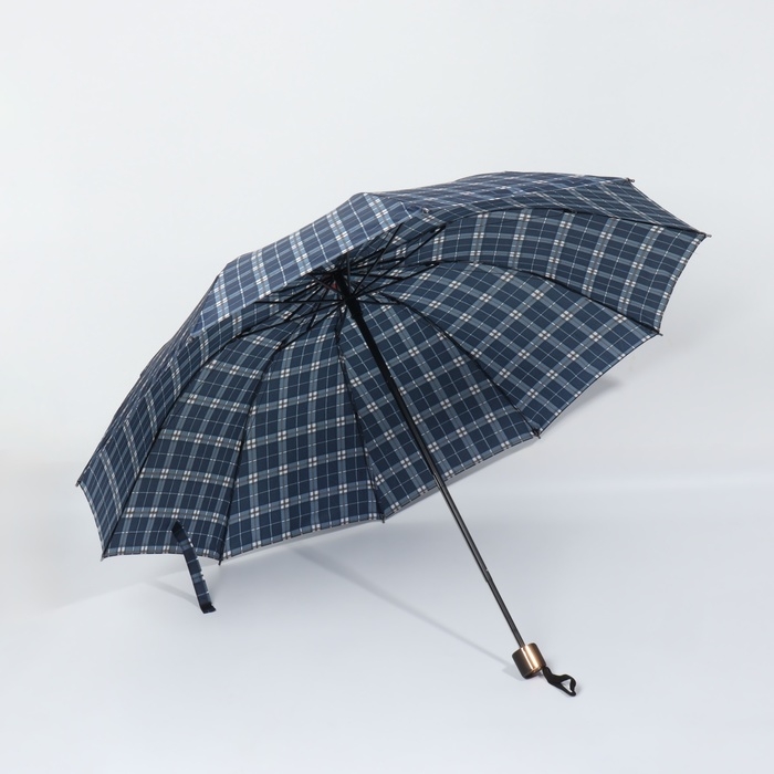 Зонт механический «Клетки», эпонж, 4 сложения, 10 спиц, R = 53/61 см, D = 122 см, цвет МИКС Зонт механический «Клетки», эпонж, 4 сложения, 10 спиц, R = 53/61 см, D = 122 см, цвет МИКС
