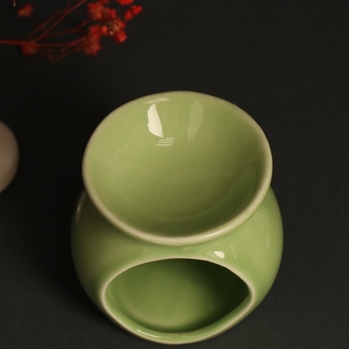 Аромалампа керамика Аромалампа керамика "Радуй себя" светло-зелёная 7,2х7,2х7,8 см