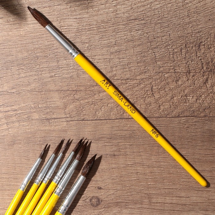 Кисть для рисования набор 6 шт. белка «Творческая личность» № 1, 2, 3, 4, 5, 6 Кисть для рисования набор 6 шт. белка «Творческая личность» № 1, 2, 3, 4, 5, 6