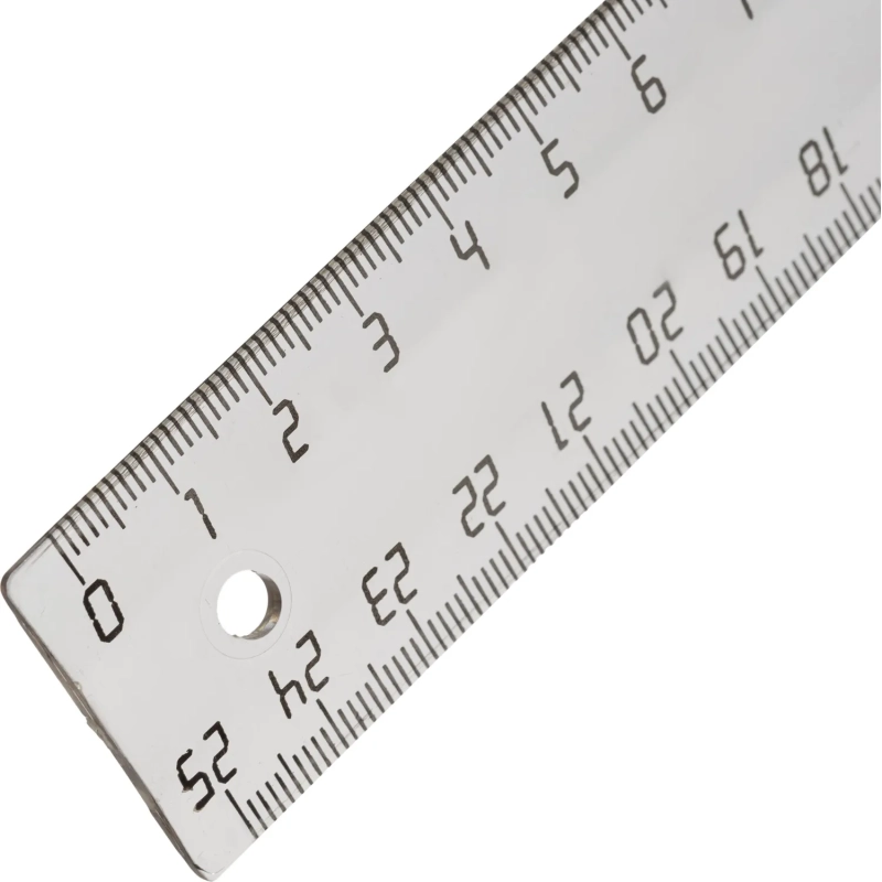 Линейка 25см Attache Economy с держателем прозрачная пластик