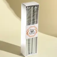 Набор свечей античных, 1.9&times;20 см, 6 шт., серебряный металлик