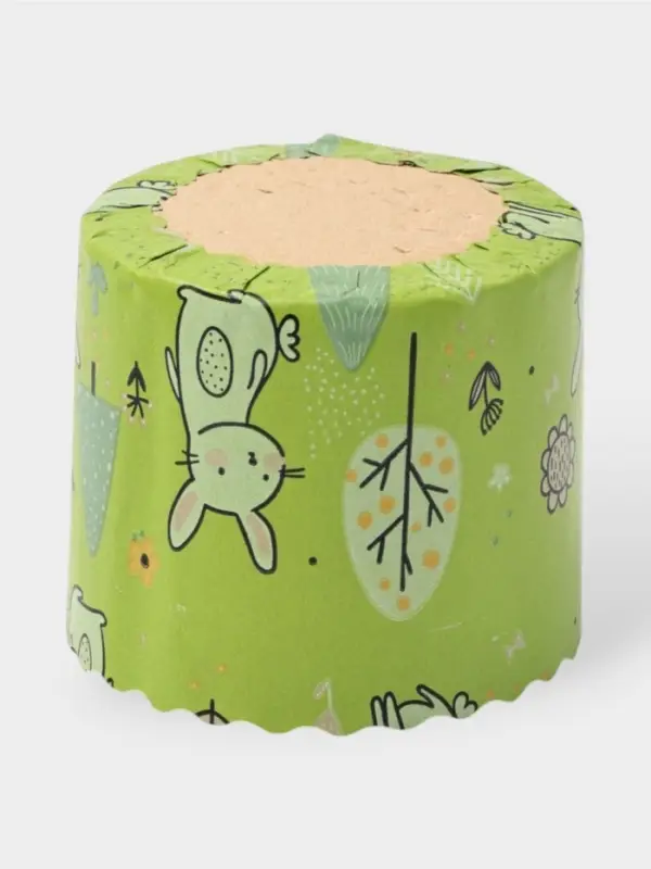 Формы для выпечки кулича бумажные &laquo;Зайки в лесу&raquo;, одноразовые, набор 10 шт., 7&times;6 см, бежевые