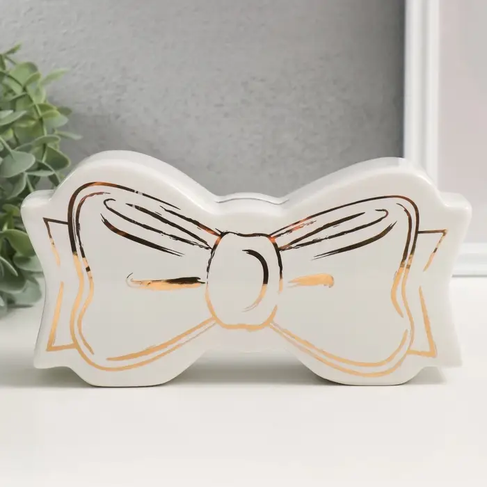 Копилка для денег &laquo;Белый бант&raquo;, керамика, 20&times;5&times;11 см