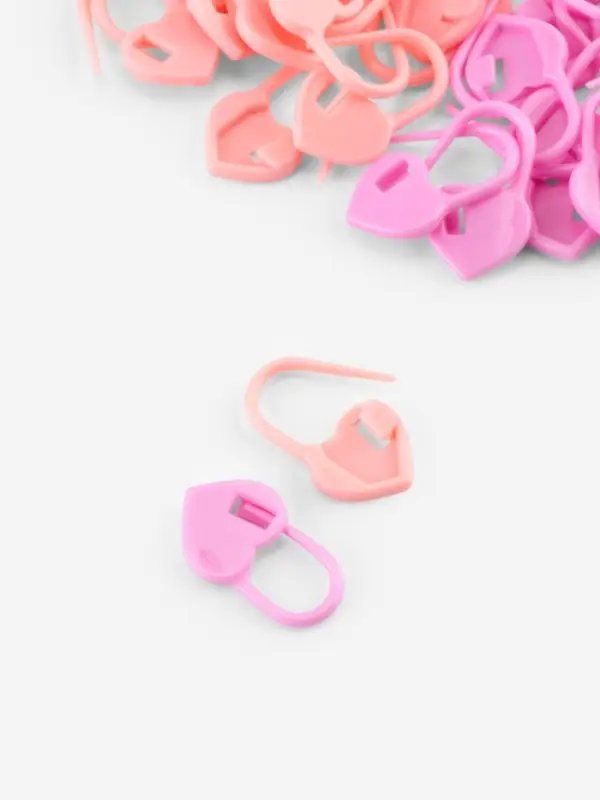 Набор маркеров для петель &laquo;Сердце&raquo;, 2 см, 20 шт., розовый