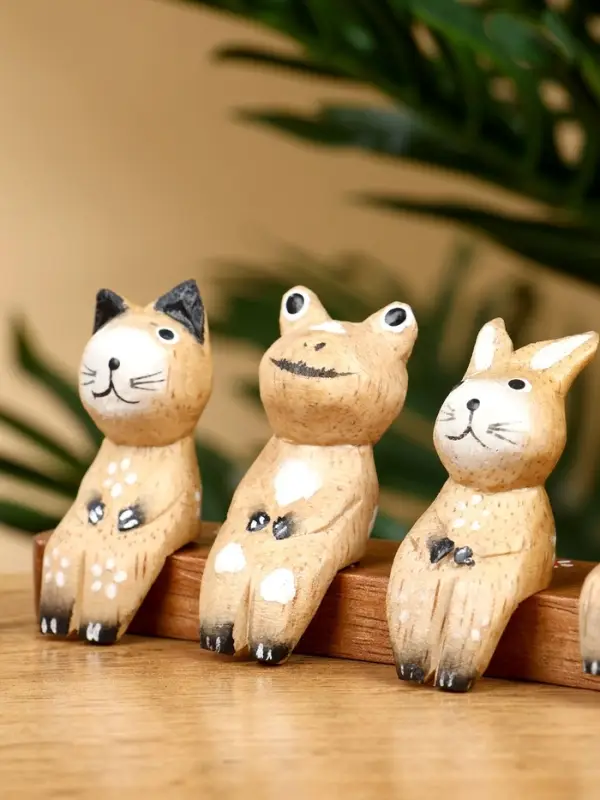 Сувенир «Зверушки на скамейке», 18×6×4.5 см, дерево, коричневый