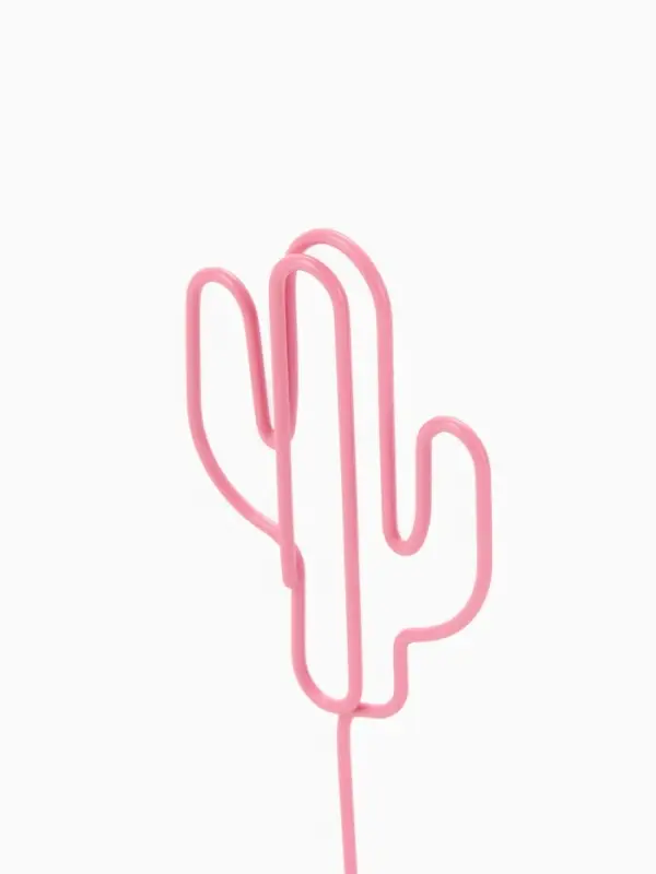 Подставка под ценник, фото «Кактус», с зажимом, 3.5×4×11 см, розовый
