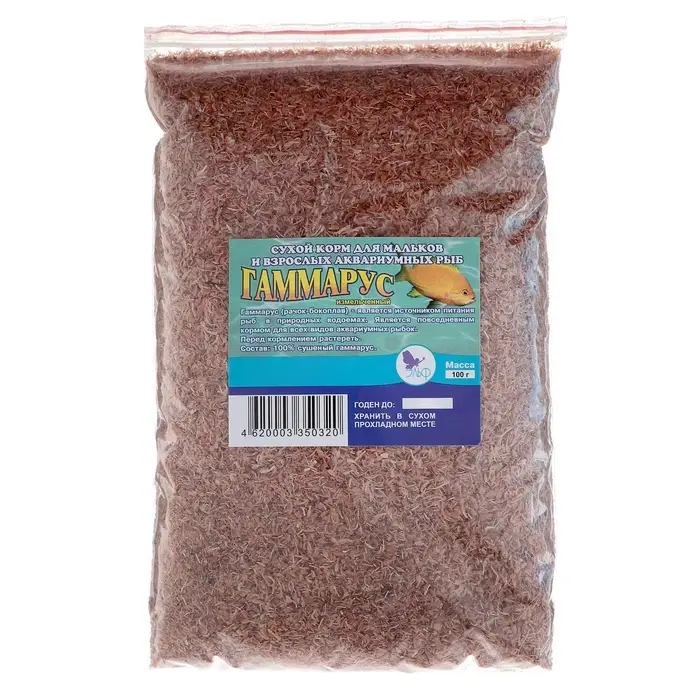 Корм для рыб и черепах &laquo;Аквакулинар&raquo; Гаммарус измельченный, пакет, 100 г