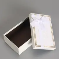 Набор подарочных коробок 3 в 1 прямоугольные с бантом, молочный, 23&times;16&times;9.5; 21&times;14&times;8; 19&times;12&times;6.5 см
