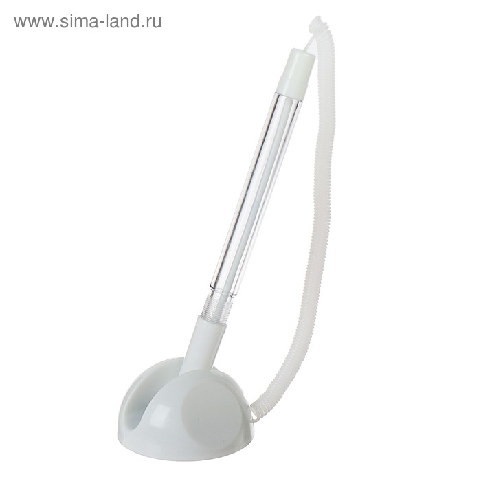 Ручка шариковая 0.5 мм на подставке  Ручка шариковая 0.5 мм на подставке "Стоп" с липучкой и шнуром, стержень синий, корпус БЕЛЫЙ