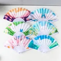 Веер пластик, текстиль "Спящие котики на полянке" МИКС 23 см Веер пластик, текстиль "Спящие котики на полянке" МИКС 23 см