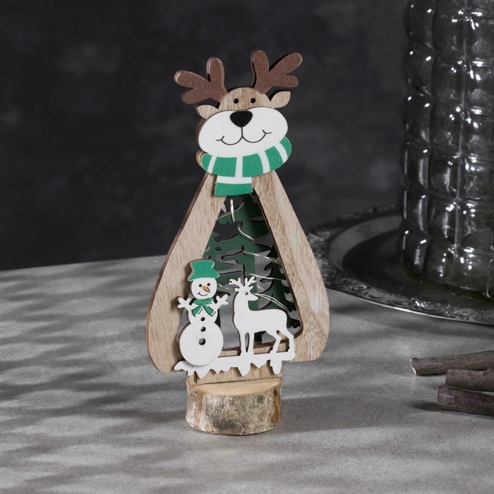 Светодиодная фигура «Олень» 12 × 18 × 6 см, дерево, батарейки CR2032х1 (в комплекте), свечение тёплое белое Светодиодная фигура «Олень» 12 × 18 × 6 см, дерево, батарейки CR2032х1 (в комплекте), свечение тёплое белое