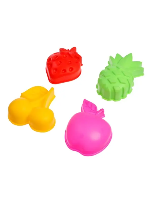 Набор 4 формочки Фрукты-ягоды (вишня, яблоко, ананас, клубника)