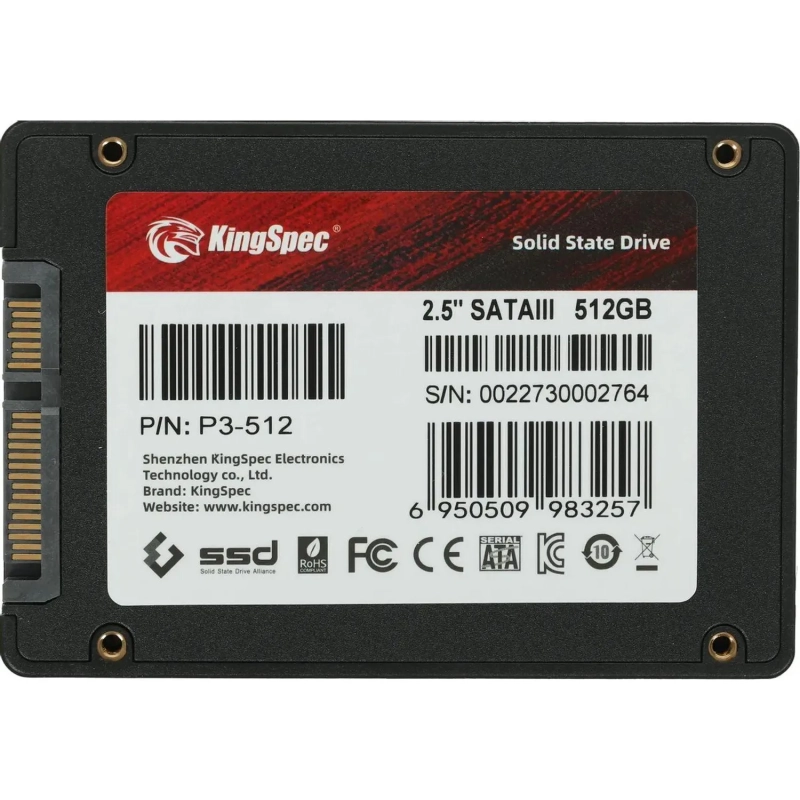 SSD накопитель Kingspec SATA-III 512GB 2.5(P3-512)