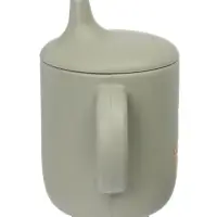 Поильник силиконовый с носиком, с ручками 6+ мес, 200 мл, серый, Крошка Я