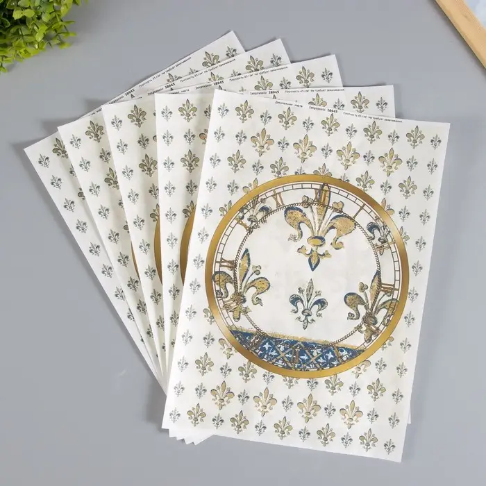 Декупажная карта "Геральдическая лилия" плотность  45г/м2  формат А4 2519222