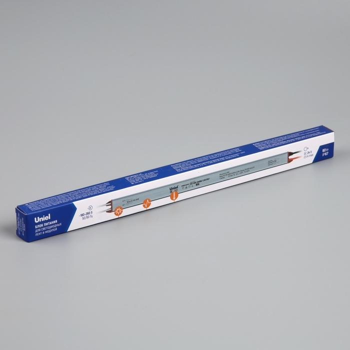 Ультратонкий блок питания для светодиодных лент и модулей Uniel, 60 Вт, 24 В, IP67 Ультратонкий блок питания для светодиодных лент и модулей Uniel, 60 Вт, 24 В, IP67