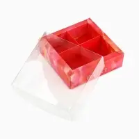 Коробка под 4 конфеты с ячейками &laquo;Яркие краски&raquo;, 10&times;10&times;3 см