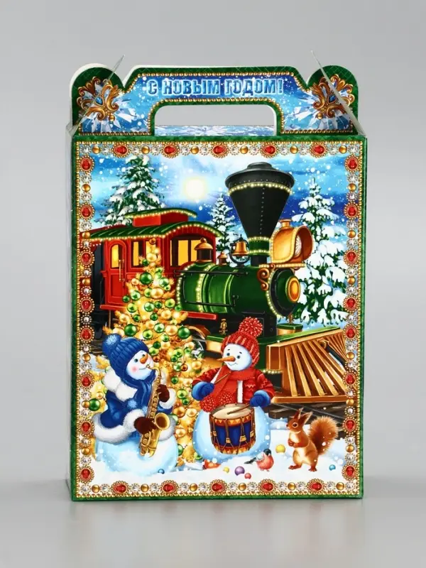 Подарочная коробка новогодняя «Экспресс» 14×6×21 см Подарочная коробка новогодняя «Экспресс» 14×6×21 см