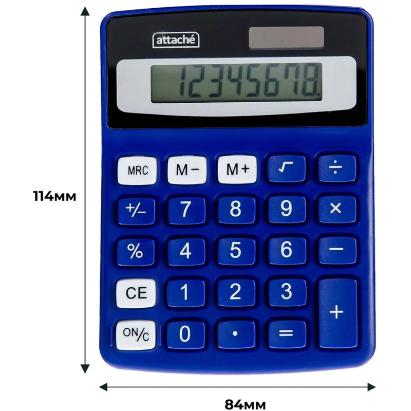 Калькулятор настольный КОМПАКТНЫЙ Attache ATC-555-8C 8-ми разрядныйсиний