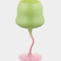 Бокалы для вина Pint, 465 мл, 8×19 см, набор 2 шт., стекло, зелёные, белые Бокалы для вина Pint, 465 мл, 8×19 см, набор 2 шт., стекло, зелёные, белые