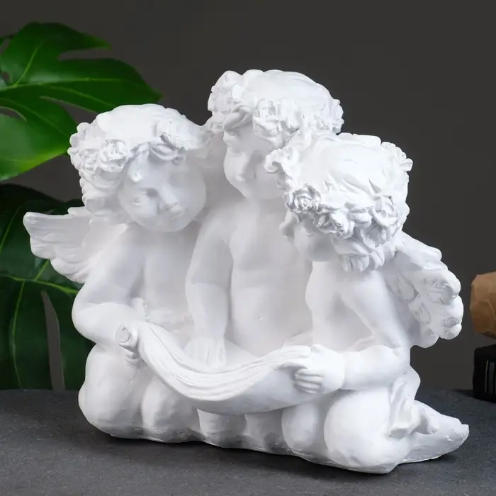 Фигурка гипс &laquo;Ангел тройной&raquo; белый 16&times;28&times;22 см