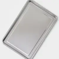 Противень, 60&times;40 см, h=2 см, AISI 410, толщина 0.4 мм, нержавеющая сталь, хромированный